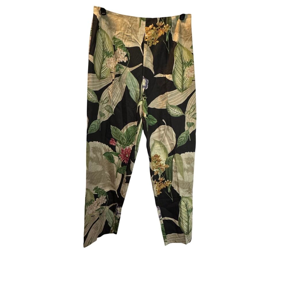 Sharon Endick Kate Vintage 90s Tropical Floral High Rise Cotton Pants Size 14